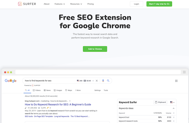 Best Free Keyword Research Tools for SEO Keyword Surfer